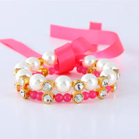 HKM-773587 Bowknot Pearl Pet Collar for Cats and Dogs - Colorful Elegant Jewelry for All Seasons