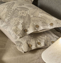 HKM-773715 Floral Pattern Washed Linen Cotton Bedding Set for 1.5m Bed - 4 Pieces