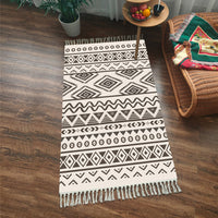 HKM-773779 Nordic Style Imitation Cotton and Linen Tassel Woven Floor Mat Cushion - Available in Unique Patterns and Sizes