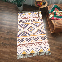HKM-773779 Nordic Style Imitation Cotton and Linen Tassel Woven Floor Mat Cushion - Available in Unique Patterns and Sizes