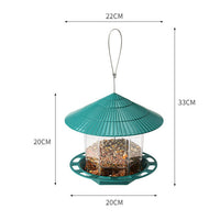 HKM-773971 Transparent Hanging Bird Feeder for Outdoor Garden Use - Automatic Feeding, Green, 300g