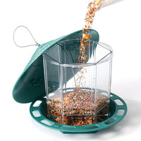 HKM-773971 Transparent Hanging Bird Feeder for Outdoor Garden Use - Automatic Feeding, Green, 300g