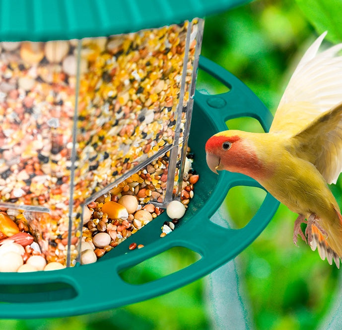 HKM-773971 Transparent Hanging Bird Feeder for Outdoor Garden Use - Automatic Feeding, Green, 300g