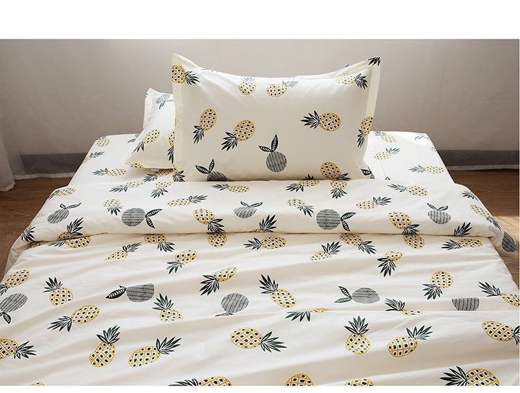 HKM-774035 Cotton Twill Bed Sheet Set with Quilt Cover and Pillowcase - Multiple Sizes Available