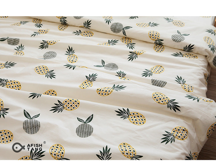 HKM-774035 Cotton Twill Bed Sheet Set with Quilt Cover and Pillowcase - Multiple Sizes Available