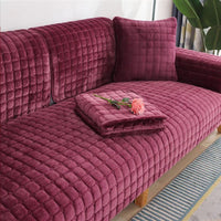 HKM-774035 Thickened Fleece Non-Slip Sofa Cushion Cover in Various Sizes and Colors