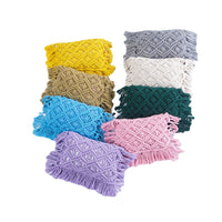 HKM-774099 Hand-Woven Cotton Polyester Tassel Pillow for Infants - Breathable & Warm - Various Colors