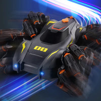 HKM-774291 2.4GHz Double-Sided Remote Control Stunt Car with Light Spray Effect for Kids