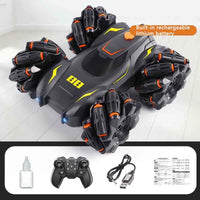 HKM-774291 2.4GHz Double-Sided Remote Control Stunt Car with Light Spray Effect for Kids
