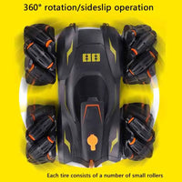 HKM-774291 2.4GHz Double-Sided Remote Control Stunt Car with Light Spray Effect for Kids