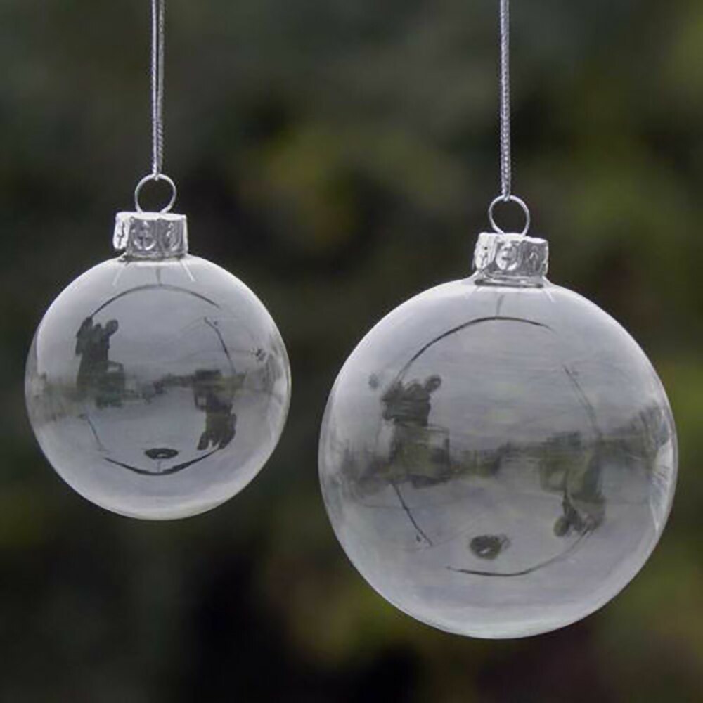 HKM-774483 Transparent Decorative Christmas Balls - 6cm, 8cm, 10cm Sizes in PET Plastic