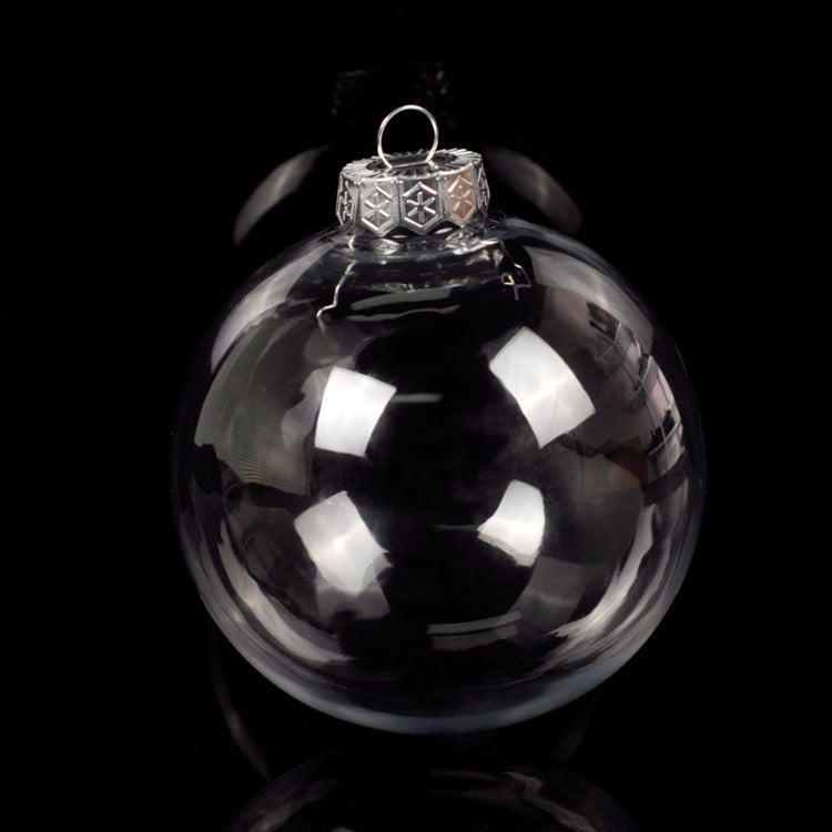 HKM-774483 Transparent Decorative Christmas Balls - 6cm, 8cm, 10cm Sizes in PET Plastic