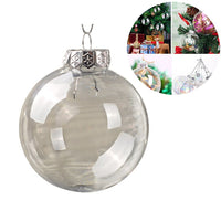 HKM-774483 Transparent Decorative Christmas Balls - 6cm, 8cm, 10cm Sizes in PET Plastic