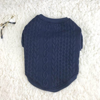 HKM-774611 Trendy Dog Sweater in Blue Wool - Stylish England-Inspired Bottoming Shirt for Pets