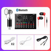 HKM-774611 Universal USB Capacitor Microphone with V8S Sound Card and Accessories for Computers and Home Use