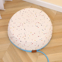 HKM-774675 Cotton and Hemp Rope Cat Nest Mat with Optional Toy Ball for Comfortable Pet Bedding