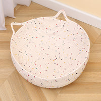 HKM-774675 Cotton and Hemp Rope Cat Nest Mat with Optional Toy Ball for Comfortable Pet Bedding