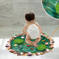 HKM-774803 Moonlight Fish Pond PVC Waterproof Wall Sticker for Bathroom Decoration 60x90cm