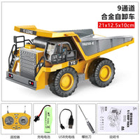 HKM-774867 Remote Control Excavator Toy with 9 Channels - Alloy Engineering Vehicle for Kids Ages 2 and Up