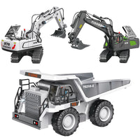 HKM-774867 Remote Control Excavator Toy with 9 Channels - Alloy Engineering Vehicle for Kids Ages 2 and Up