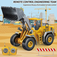 HKM-774867 Remote Control Excavator Toy with 9 Channels - Alloy Engineering Vehicle for Kids Ages 2 and Up