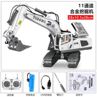 HKM-774867 Remote Control Excavator Toy with 9 Channels - Alloy Engineering Vehicle for Kids Ages 2 and Up