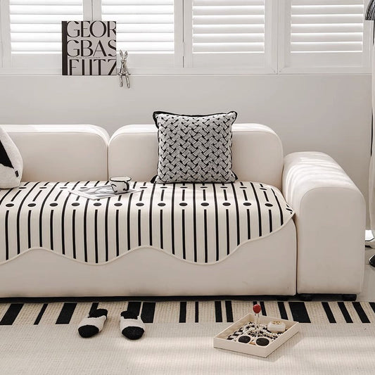 HKM-774931 Modern Light Luxury Sofa Cushion Cover - Striped Design in Vertical Points, Multiple Sizes Available