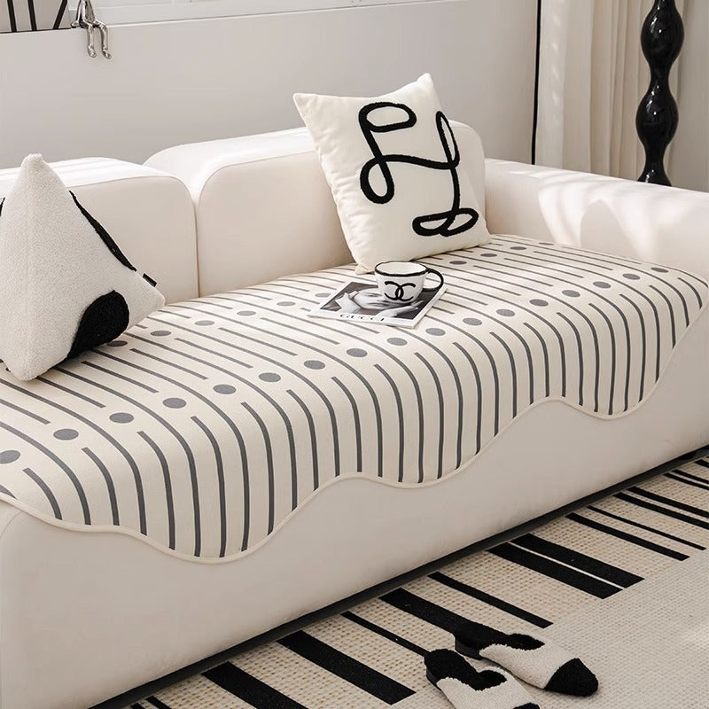 HKM-774931 Modern Light Luxury Sofa Cushion Cover - Striped Design in Vertical Points, Multiple Sizes Available