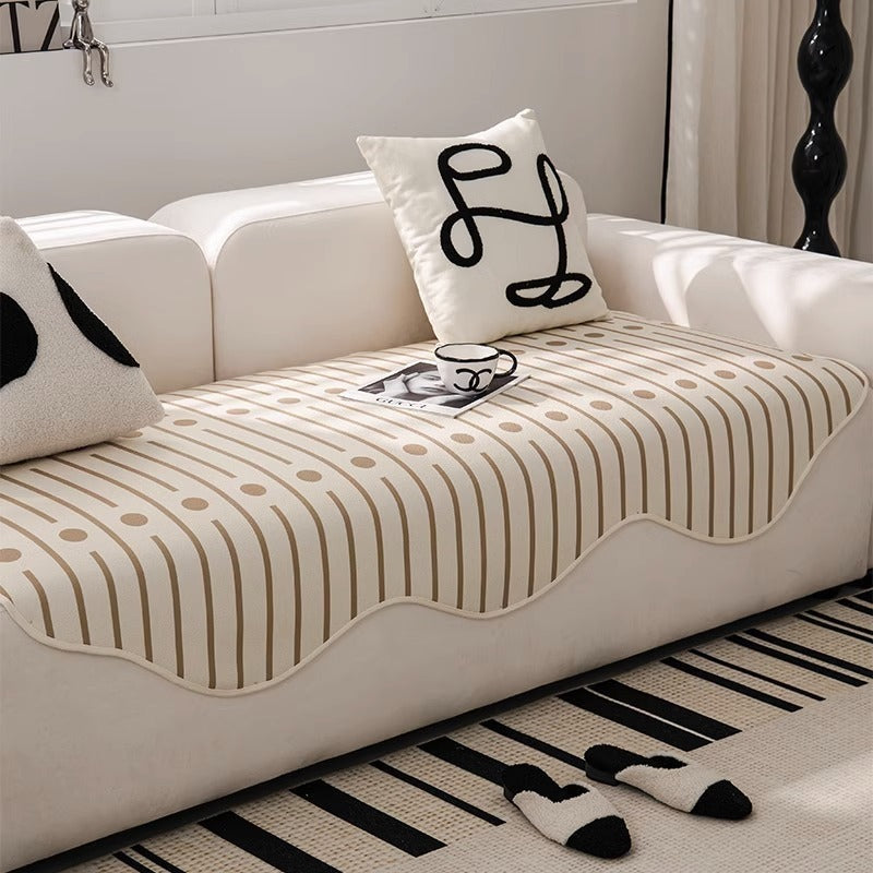 HKM-774931 Modern Light Luxury Sofa Cushion Cover - Striped Design in Vertical Points, Multiple Sizes Available