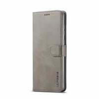HKM-775123 Leather Wallet Case for Samsung, Apple, Huawei, Xiaomi - Magnetic Closure, Calf Pattern, Multiple Colors Available