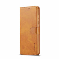 HKM-775123 Leather Wallet Case for Samsung, Apple, Huawei, Xiaomi - Magnetic Closure, Calf Pattern, Multiple Colors Available