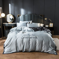 HKM-775187 Washed Silk Four-Piece Bedding Set with Embroidery and Modal Fiber Blend