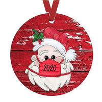 HKM-775315 Hanging Wooden Pendant Ornament for Christmas Decor - Pastoral Plant Design