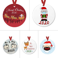 HKM-775315 Hanging Wooden Pendant Ornament for Christmas Decor - Pastoral Plant Design