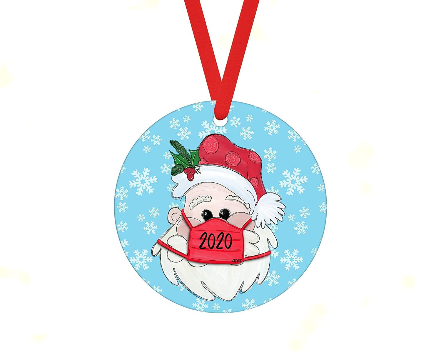 HKM-775315 Hanging Wooden Pendant Ornament for Christmas Decor - Pastoral Plant Design