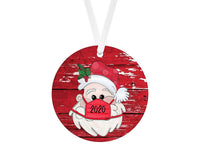 HKM-775315 Hanging Wooden Pendant Ornament for Christmas Decor - Pastoral Plant Design