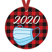 HKM-775315 Hanging Wooden Pendant Ornament for Christmas Decor - Pastoral Plant Design