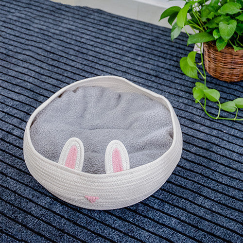 HKM-775315 Universal Removable Polyester Pet Nest for Cats and Small Animals - Milky White & Dark Gray
