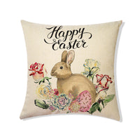HKM-775571 Linen Easter Holiday Decoration Pillowcase for Living Room and Sofa, Cartoon Pattern, 45*45cm