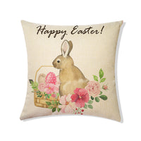HKM-775571 Linen Easter Holiday Decoration Pillowcase for Living Room and Sofa, Cartoon Pattern, 45*45cm