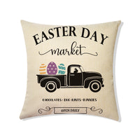 HKM-775571 Linen Easter Holiday Decoration Pillowcase for Living Room and Sofa, Cartoon Pattern, 45*45cm