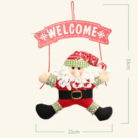 HKM-775635 Red and White Christmas Cloth Garland Door Hanger, 20x35 cm Non-Woven Fabric, Festive Decoration