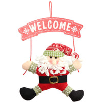HKM-775635 Red and White Christmas Cloth Garland Door Hanger, 20x35 cm Non-Woven Fabric, Festive Decoration