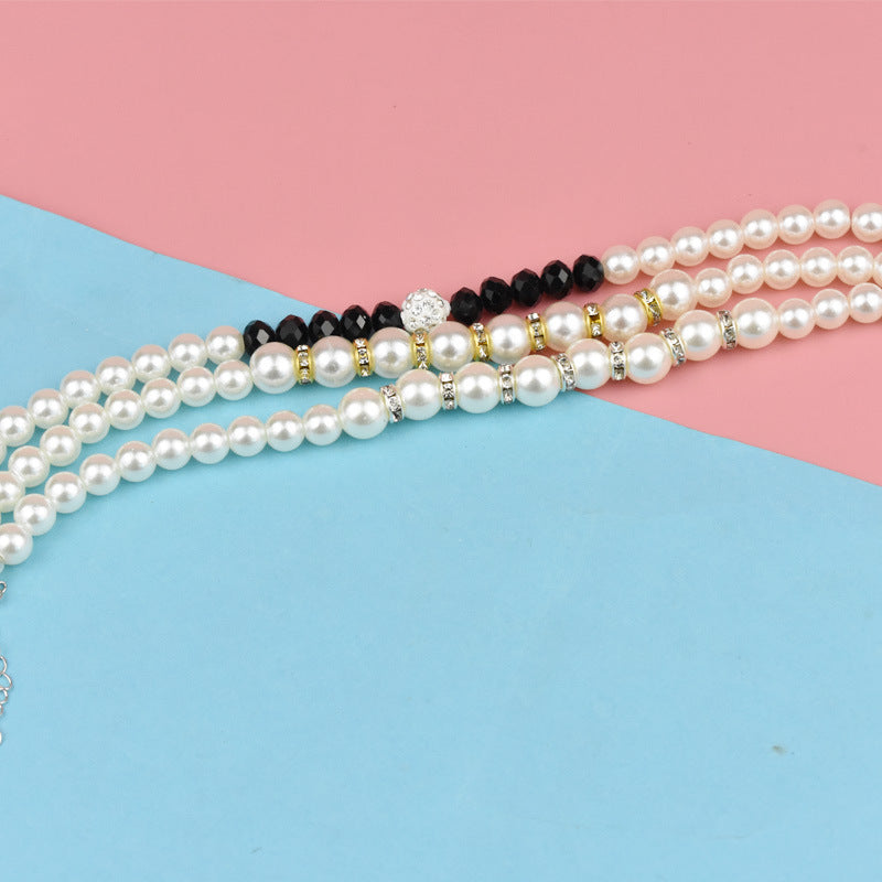 HKM-775699 Resin Cat and Dog Necklace Collar with Tail Chain, All Seasons Suitable