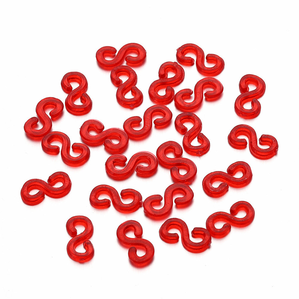 KTX-775699 S Clip Rubber Band Connectors for DIY Ornament and Bracelet Making - 500PCS Set