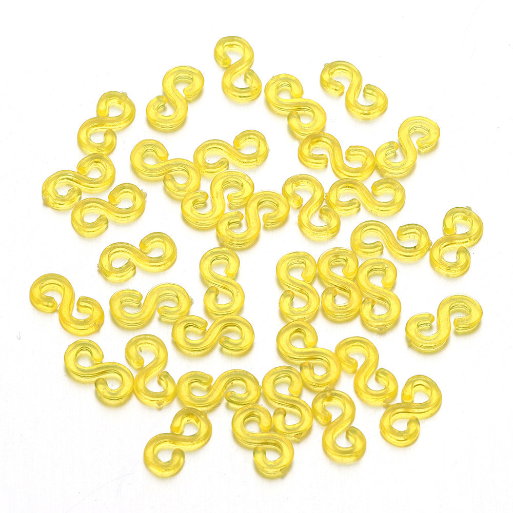 KTX-775699 S Clip Rubber Band Connectors for DIY Ornament and Bracelet Making - 500PCS Set