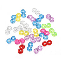 HKM-775699 S Clip Rubber Band Connectors for DIY Ornament and Bracelet Making - 500PCS Set