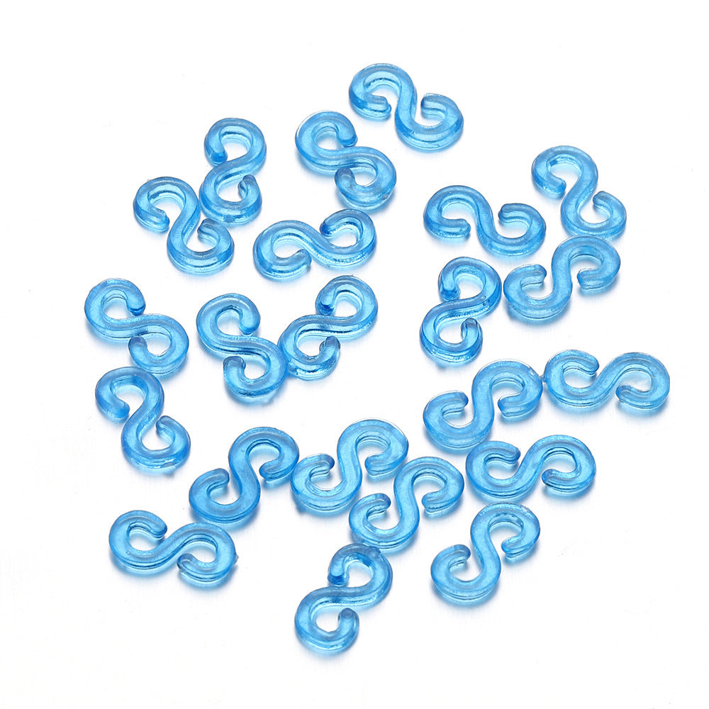 KTX-775699 S Clip Rubber Band Connectors for DIY Ornament and Bracelet Making - 500PCS Set