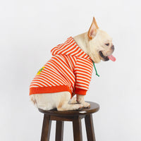 HKM-775699 Thin Orange Hooded Sweater for Dogs - Cotton Pet Clothing in Sizes M to 4XL
