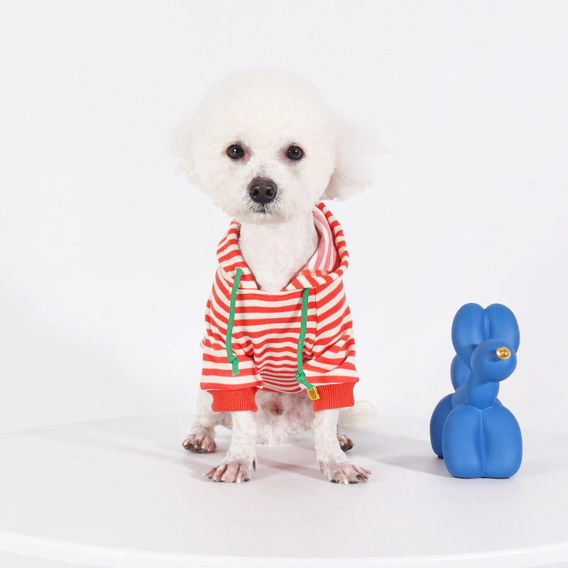 HKM-775699 Thin Orange Hooded Sweater for Dogs - Cotton Pet Clothing in Sizes M to 4XL
